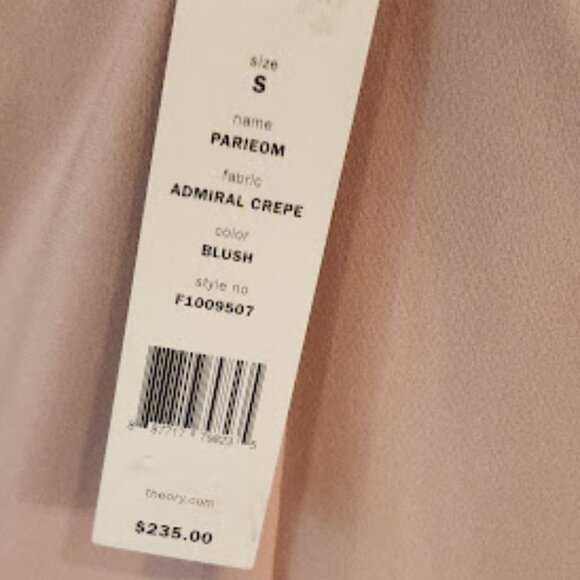NWT Theory Women's Summer Suit Top size S (sep. size 4 bottoms) BLUSH Crepe - Picture 4 of 8
